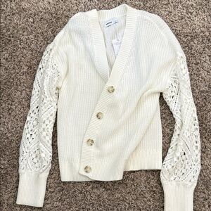 Sonoma White Cardigan with Lace Sleeves
